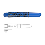 Target Pro Grip Ink blue dart shaft with short 34mm length diagram