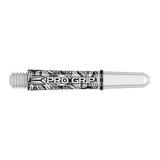 Target Pro Grip Ink white dart shaft, full side view showing the moulded 2BA thread and Pro Grip ring