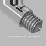 Close-up of the precision moulded 2BA thread on a grey Pro Grip Tag dart shaft