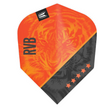 Target Raymond van Barneveld G4 Pro Ultra No.6 dart flight upright on a white background, orange and black design