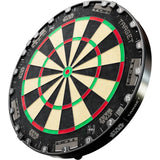 Angled dartboard view showing Star Wars branding, bold numbering, and segmented scoring zones for darts players