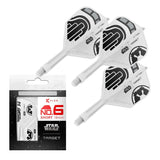 Stormtrooper No.6 K-Flex integrated dart shafts and flights with Star Wars designs, displayed with retail packaging, full product view