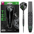 TIE Fighter 90% tungsten dart full pack display with macro close-up of barrel grip and green accents, Star Wars themed flight and detailed texture