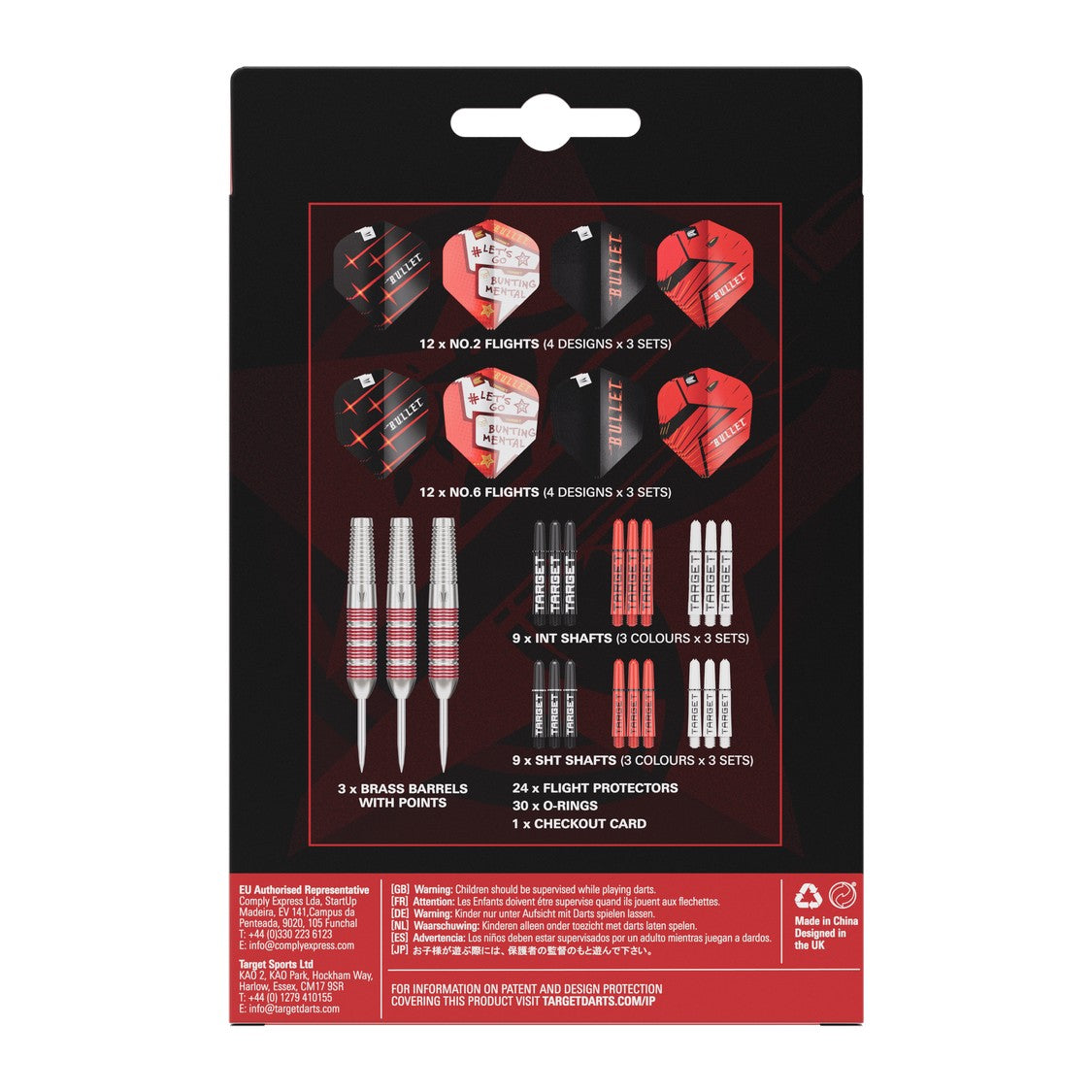 Target Stephen Bunting 100 piece brass set retail packaging back with specifications