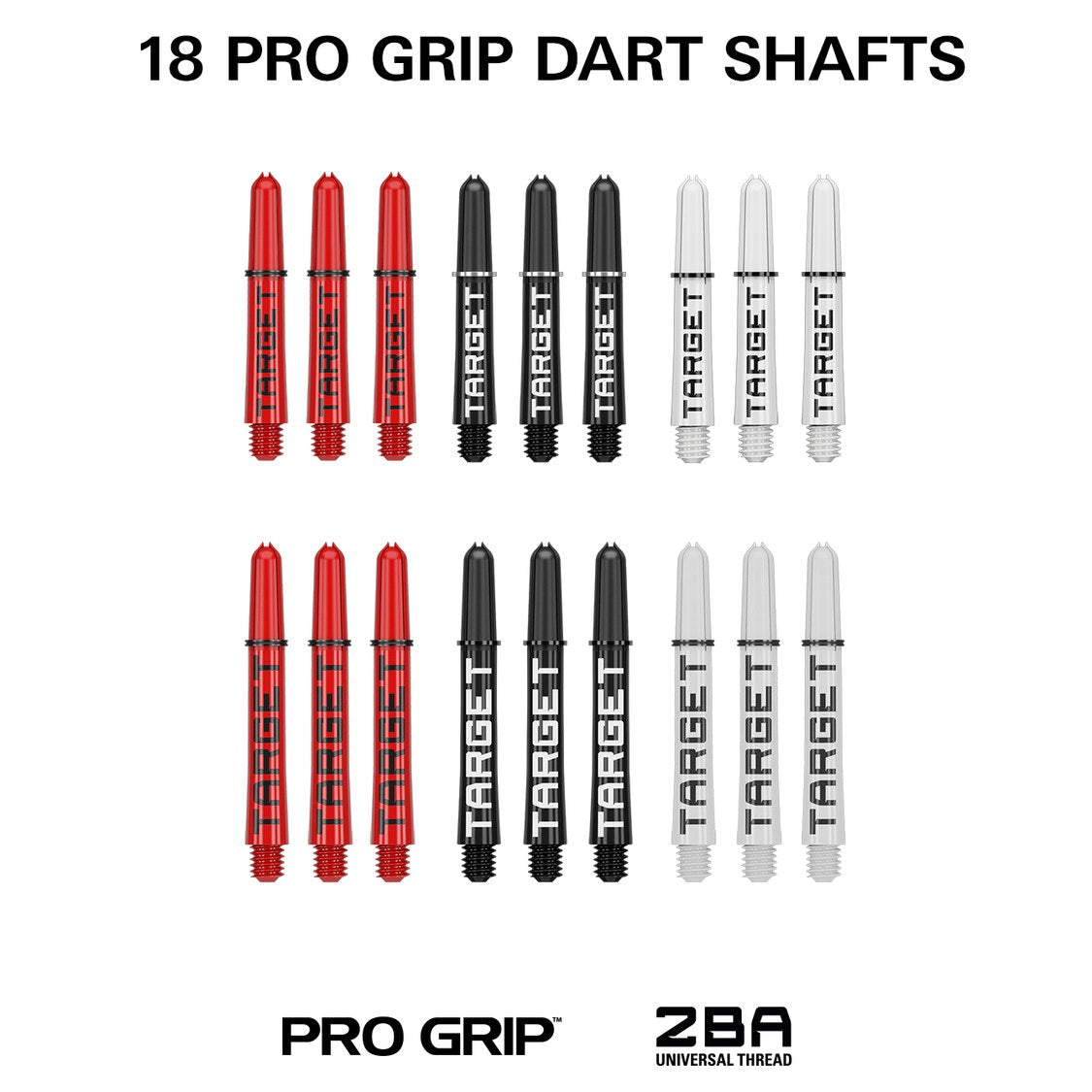 Target Stephen Bunting 100 piece set – 18 Pro Grip shafts in red, black and white