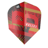 Target Stephen Bunting G5 Pro Ultra No.6 dart flight upright on a white background, red Bullet design