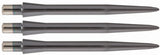 Three smooth steel dart points arranged horizontally, full product view on white, highlighting machined profile and tapered tip
