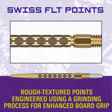 Target Swiss FLT Points gold – ground finish engineered for enhanced board grip