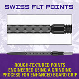 Target Swiss FLT Points black – ground finish engineered for enhanced board grip