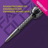 Target Swiss FLT Points black – close-up of the rough-textured grip tip