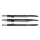 Three Swiss GRD dart points aligned side by side on white background, highlighting grip texture and durable steel construction