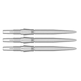 Three Swiss Storm Nano dart points side by side on white background highlighting grip texture and precision tip design