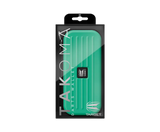 Aqua darts case in retail packaging, full front view showing rigid EVA construction and ribbed protective design