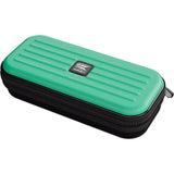 Aqua darts case hard EVA shell in aqua color with zipper, angled view, isolated on white for dart storage and protection