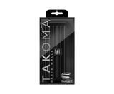 Full view of black darts case in retail packaging, hard EVA shell with zip closure, ideal for protecting and storing dart sets