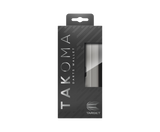 Takoma Grey darts case in retail packaging with display window, ideal for storing darts and accessories