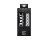 Takoma Knox Silver darts case in retail packaging with clear window showcasing protective ABS hard shell