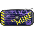 Full view of Luke Littler Takoma darts case with The Nuke graphics, hard shell, zip closure, isolated on white background