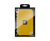 Yellow Takoma XL darts case in retail packaging, full product view showing hard shell design for dart storage and protection