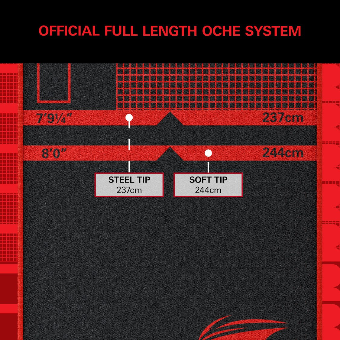 Target TOR Dart Mat – official full-length oche markings for steel and soft tip