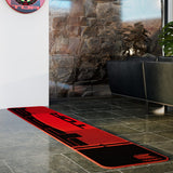 Target TOR Dart Mat laid out in a home darts area
