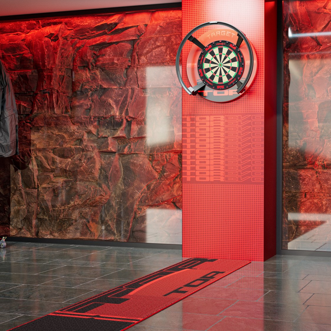 Target TOR Surround in a home darts setup with a TOR mat