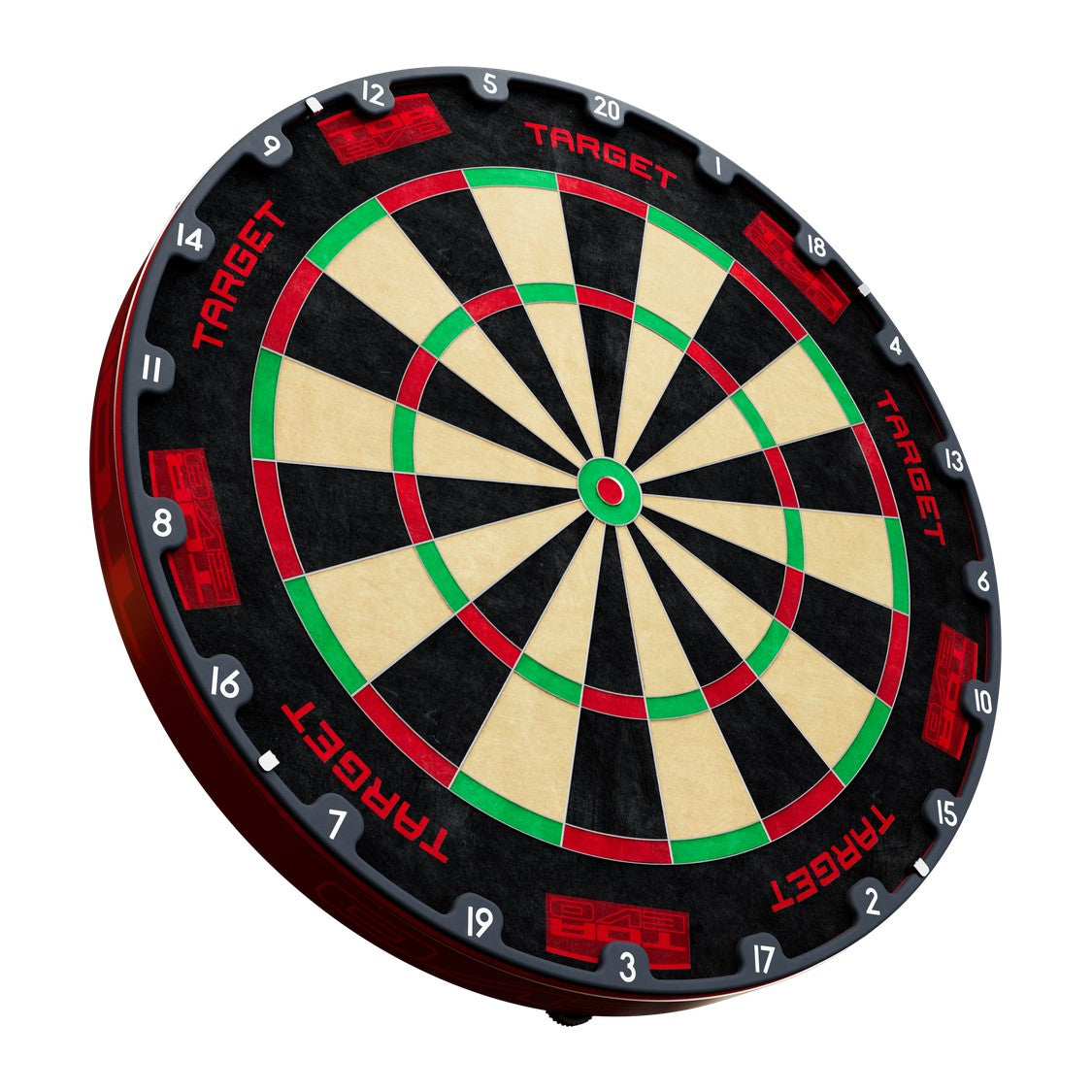 Target TOR EVO Dartboard – angled view with white number ring