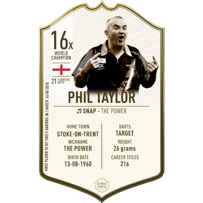 Ultimate Darts Immortals Phil Taylor Card - 37 x 25 cm collectible