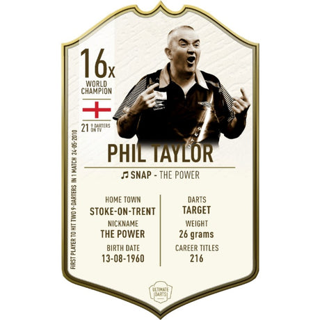 Ultimate Darts Immortals Phil Taylor Card - 37 x 25 cm collectible