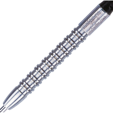 Unicorn Bob Anderson World Champion 90% tungsten barrel close-up