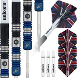 Unicorn James Wade The Machine Two Tone 90% tungsten darts with packaging and accessories
