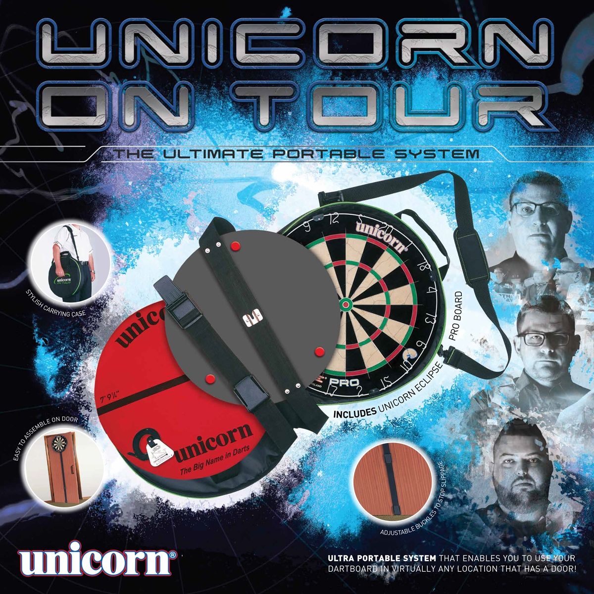 Unicorn - Unicorn On Tour Portable Dartboard Set Up – ArrowHeadz