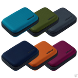 Six colored medium dart cases angled on white background, textured shell ideal for storing and protecting darts and accessories