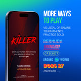 Autodarts game modes including Killer, Bermuda, Shanghai, Cricket, Around the World and Bob's 27