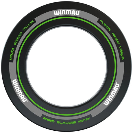 Green and black dartboard surround ring top-down view, full product on white background for bristle dartboards