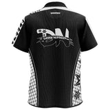 Back view of Danny Noppert darts shirt with bold DN logo, star graphics, and white side panels for professional dart players