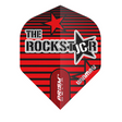Winmau Joe Cullen Rockstar Prism Delta No.2 dart flight upright on a white background, red and black Rockstar design