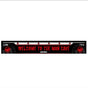 Full view oche throw line for darts, black and red design, clear 2.37m and 7'9¼" distance markings, isolated on white