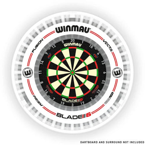 Top-down view of 360 dartboard lighting ring display, evenly illuminating a round board, ideal for clear dart scoring and reduced shadow