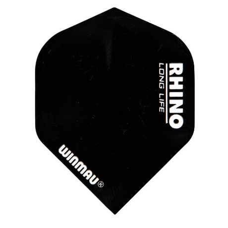 Black No.2 dart flight extra thick, diamond shape, close-up isolated on white background, clear white product text, durable design