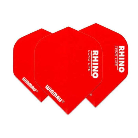 Three red extra thick dart flights in No.2 shape, angled and overlapping on white background, showcasing durable 100 micron material for darts