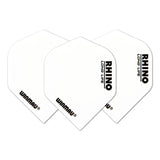 Set of three extra thick white No.2 dart flights displayed flat on white background, highlighting durable construction and clear shape