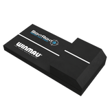 Angled view of SightRight 3 darts alignment aid isolated on white, showing compact shape and bold alignment stripe for improved sighting